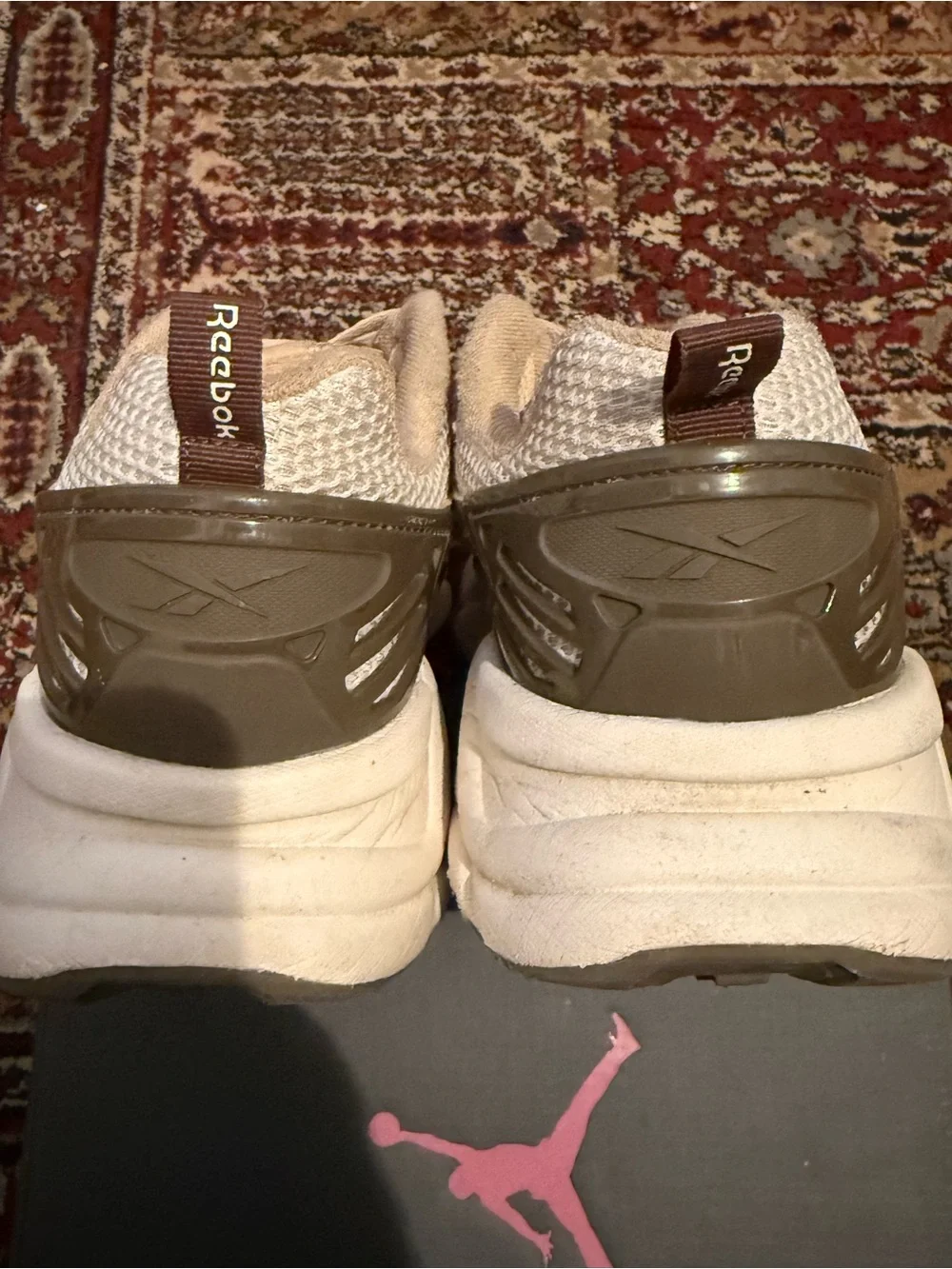 Reebok Men's Beige, White & Brown Athletic Sneakers